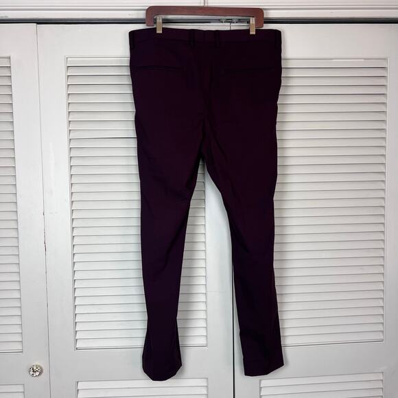 H&M Burgundy Skinny Fit Stretch Dress Pants Mens 40 Regular - Picture 5 of 7